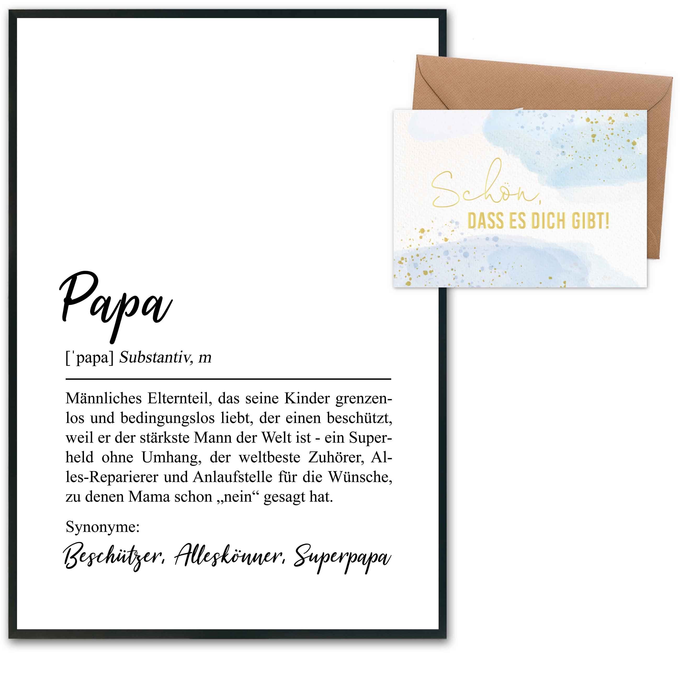 Stampe artistiche DIN A4 - Festa del papà Design 2 - Definizione - con cornice