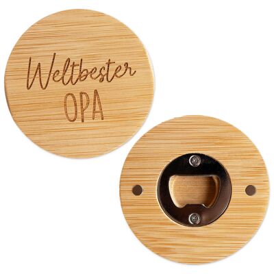 Wooden bottle opener with engraving Grandpa Set 02