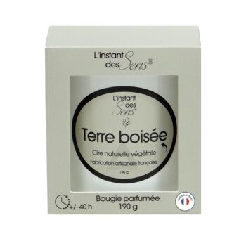 BOUGIE PARFUMEE FRAGRANCE TERRE BOISEE - 190G - VERRE BLANC 2