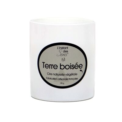 BOUGIE PARFUMEE FRAGRANCE TERRE BOISEE - 190G - VERRE BLANC