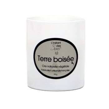 BOUGIE PARFUMEE FRAGRANCE TERRE BOISEE - 190G - VERRE BLANC 1