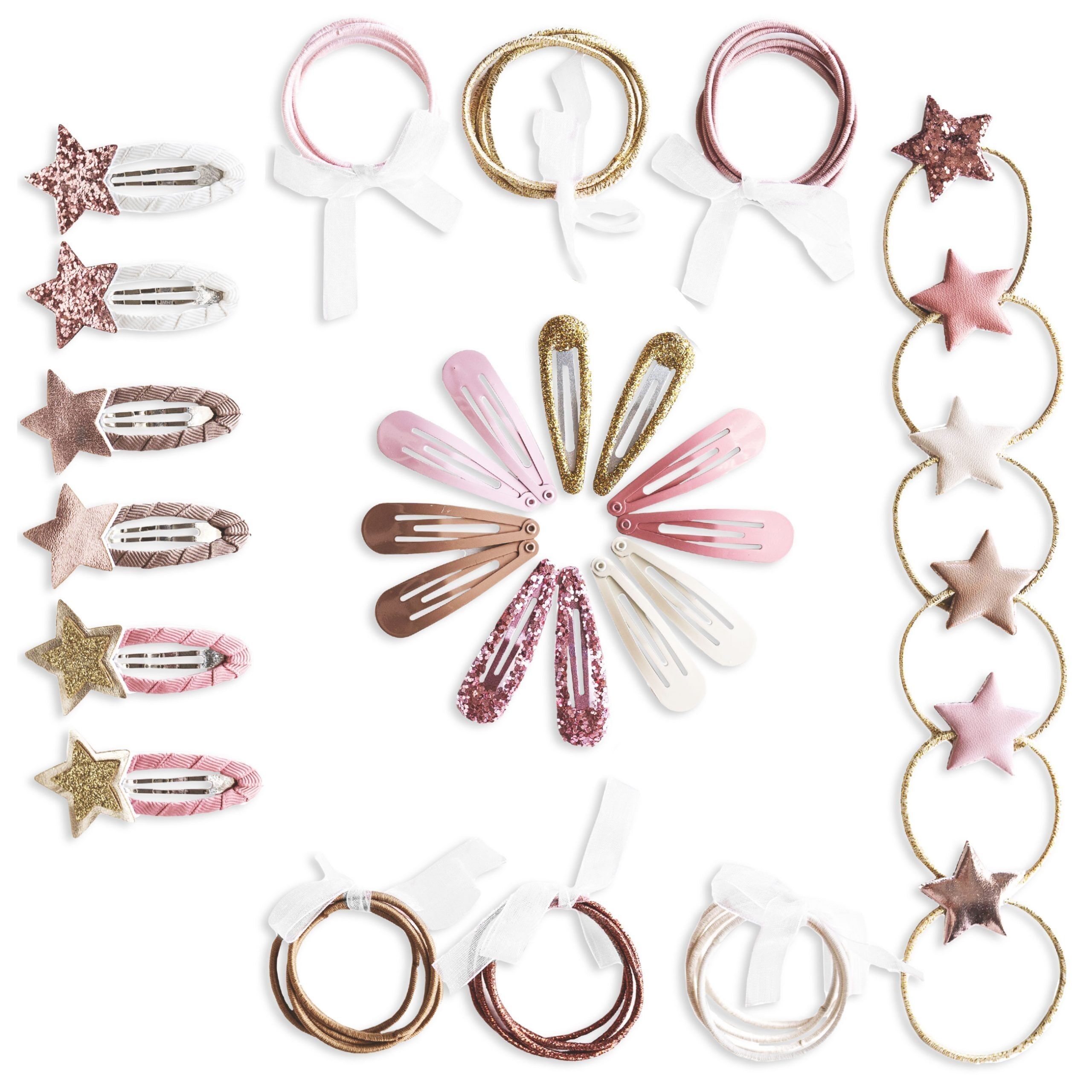 Paper Dragons 48 Hair Clips & Hair Ties - Stars