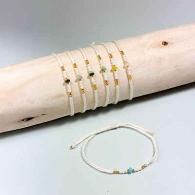 Elipse stone braided cotton bracelet