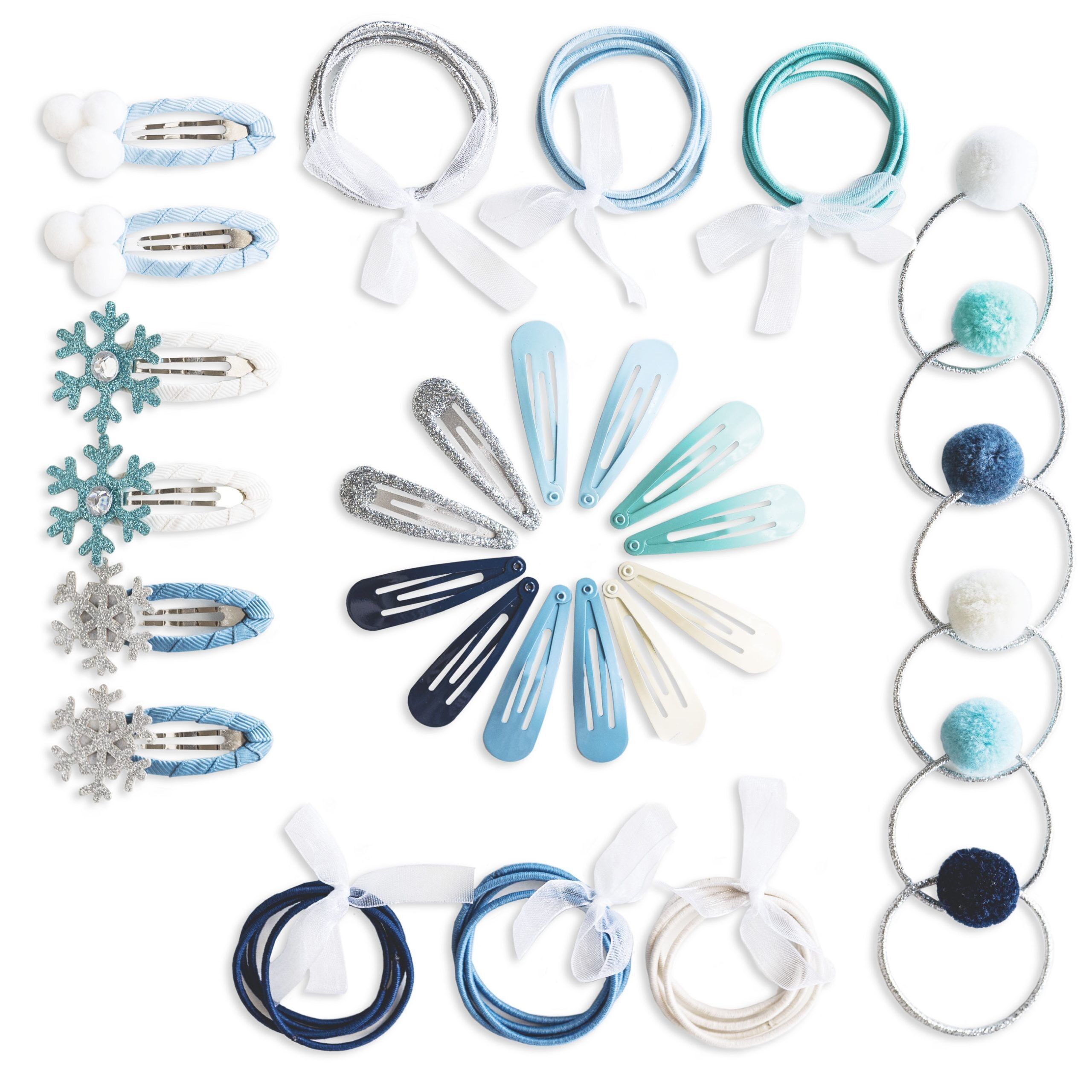 Paper Dragons 48 Hair Clips & Hair Ties - Snow Princess