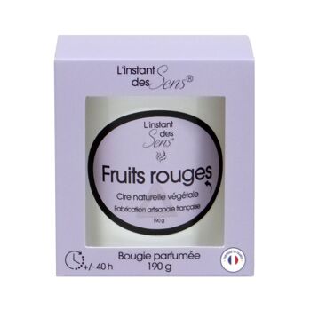 BOUGIE PARFUMEE FRAGRANCE FRUITS ROUGES - 190G - VERRE BLANC 2