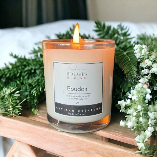 Bougie végétale Boudoir ( Coton Vanille Musc)