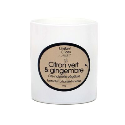 SCENTED CANDLE LIME AND GINGER FRAGRANCE - 190G - WHITE GLASS