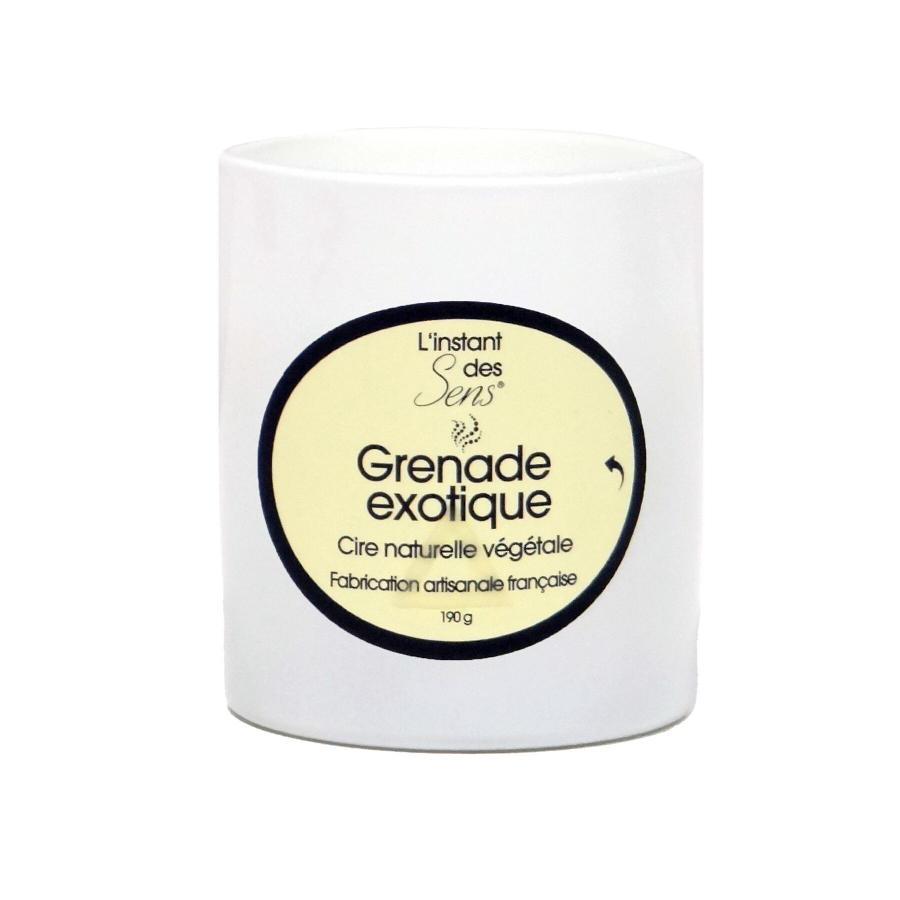Candela in cera di soia naturale al 100% – Melograno esotico – 190 g