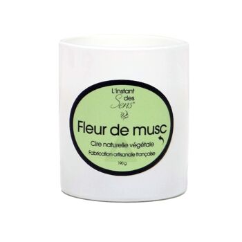 BOUGIE PARFUMEE FRAGRANCE FLEUR DE MUSC - 190G - VERRE BLANC 1