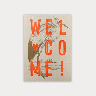 Postcard / Typo / Welcome / Vegetable ink / Eco paper