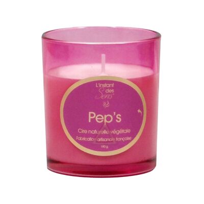 FRAGRANCE PEP S SCENTED CANDLE - 190G - FUCHSIA TINTED GLASS