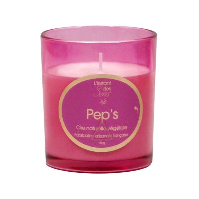 BOUGIE PARFUMEE FRAGRANCE PEP S - 190G - VERRE TEINTE FUCHSIA