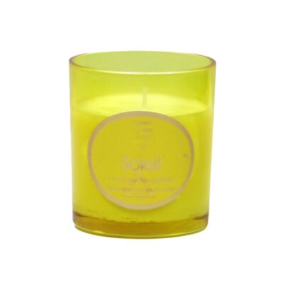 BOUGIE PARFUMEE FRAGRANCE SOLEIL - 190G - VERRE TEINTE JAUNE