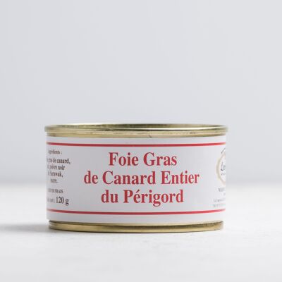 Foie gras de canard entier de Dordogne boite ronde 120g médaille d'or 2024