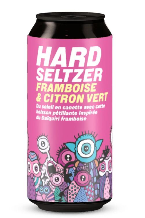 Hard Seltzer Framboise Citron vert canette 44CL