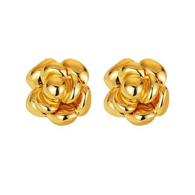 Detailed Design Elegant Camille Flower Ear Studs