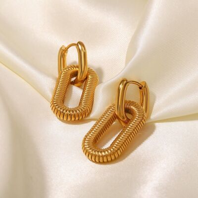 Minimalist Bold Chain Large Drop Earrings