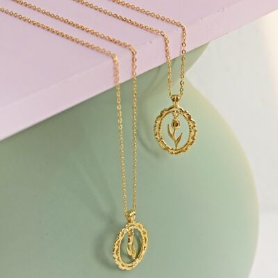 Collana tulipano vintage moderno - Oro vermeil