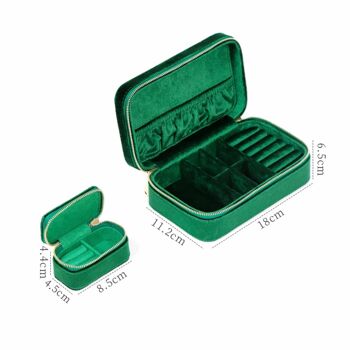 Boîte à bijoux et boîte à bagues en velours vert - Vert émeraude 4