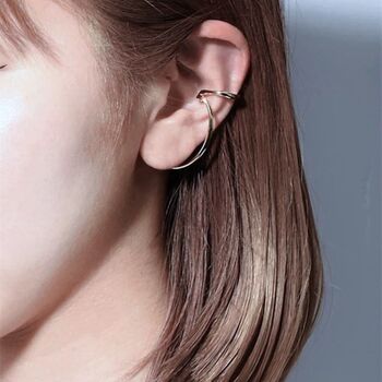 Boucle d'oreille unique - Ear cuff ligne argent - Une pièce 4