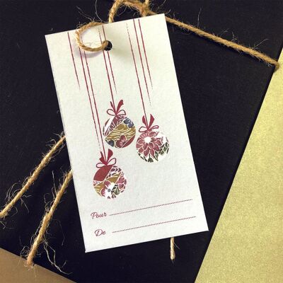 5 Red and gold Christmas gift labels