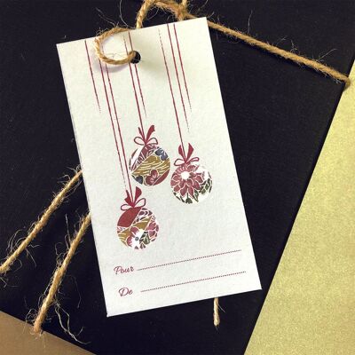 5 Etiquettes cadeaux Noel rouge et or