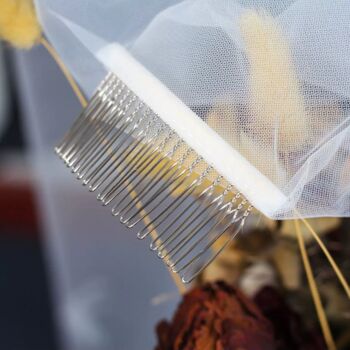 Voile de mariée en tulle mi-long 360° - Fleurs en dentelle - Repassage avant utilisation 7