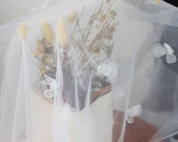 Voile de mariée en tulle mi-long 360° - Fleurs en dentelle - Repassage avant utilisation 8