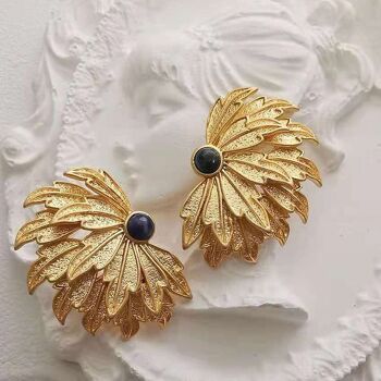 Boucles d’oreilles ailes de paon d’inspiration vintage 1