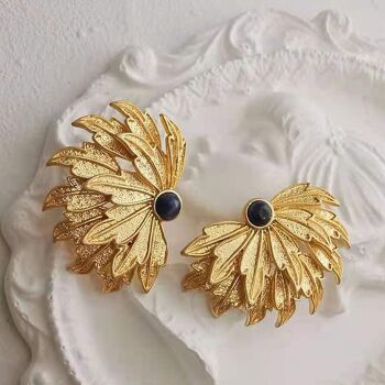 Boucles d’oreilles ailes de paon d’inspiration vintage 5