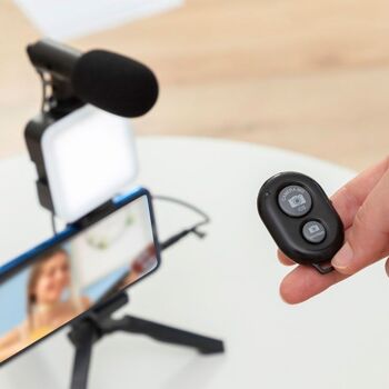 Kit de Vlogging avec Lampe LED, Microphone, Trépied et Support Smartphone - PLODNI 10