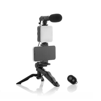 Kit de Vlogging avec Lampe LED, Microphone, Trépied et Support Smartphone - PLODNI 13