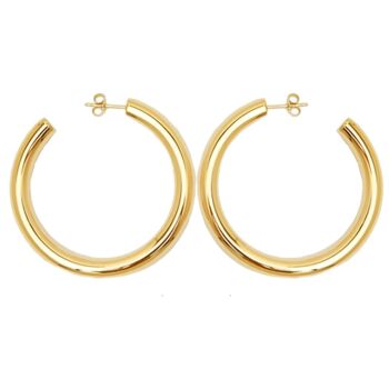 Grandes boucles d'oreilles créoles dorées Bold Chic - 8 mm 10