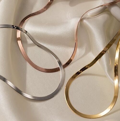 Herringbone chain - 5mm width - Gold, Rose Gold n Silver