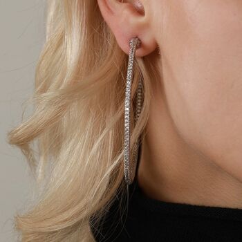 Boucles d'oreilles créoles surdimensionnées étincelantes - Glamour à 360 degrés 6