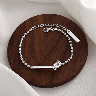 Bracciale a catena in argento sterling con design a nodo in argento