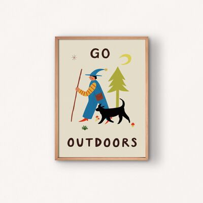 Go Outdoors Kunstdruck | Natur | Folky | Pilze | Hund