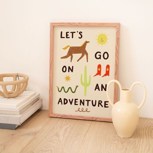 Let's Go On An Adventure Art Print | Western | Children's