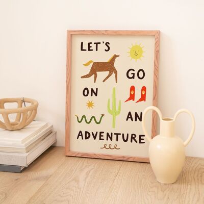 Partons pour une aventure Art Print | Occidental | Enfants