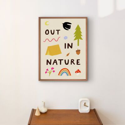 Out In Nature Art Print | Nature Lover | Camping | Folky