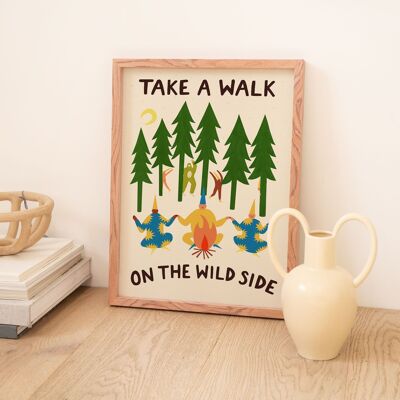 Kunstdruck „Machen Sie einen Spaziergang auf der wilden Seite“ | Folky | Lustig