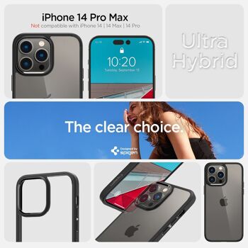 Spigen Crystal Hybrid, noir mat - iPhone 14 Pro Max 3
