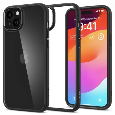 Spigen Crystal Hybrid, nero opaco - iPhone 15 Plus