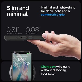 Spigen Crystal Hybrid, noir mat - iPhone 15 Pro 14