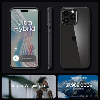 Spigen Crystal Hybrid, noir mat - iPhone 15 Pro 15