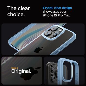 Spigen Crystal Hybrid, bleu sierra - iPhone 15 Pro Max 6