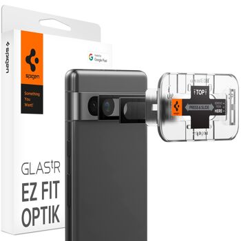 Spigen Glass EZ Fit Optik Pack de 2, noir - Google Pixel 7a 1