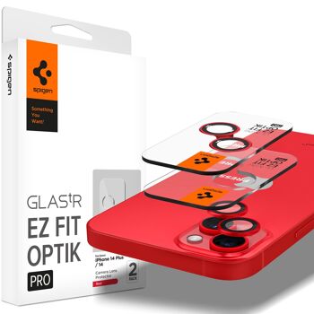 Spigen Glass EZ Fit Optik Pro Lot de 2, rouge - iPhone 14/14 Plus 1