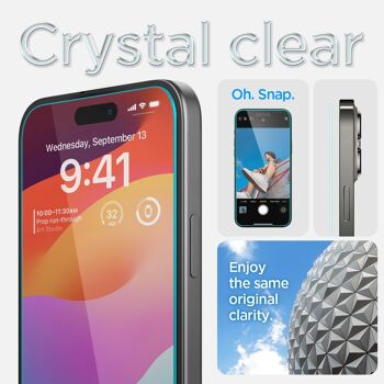 Spigen Glass tR EZ Fit 2 Pack, transparence - iPhone 15 8