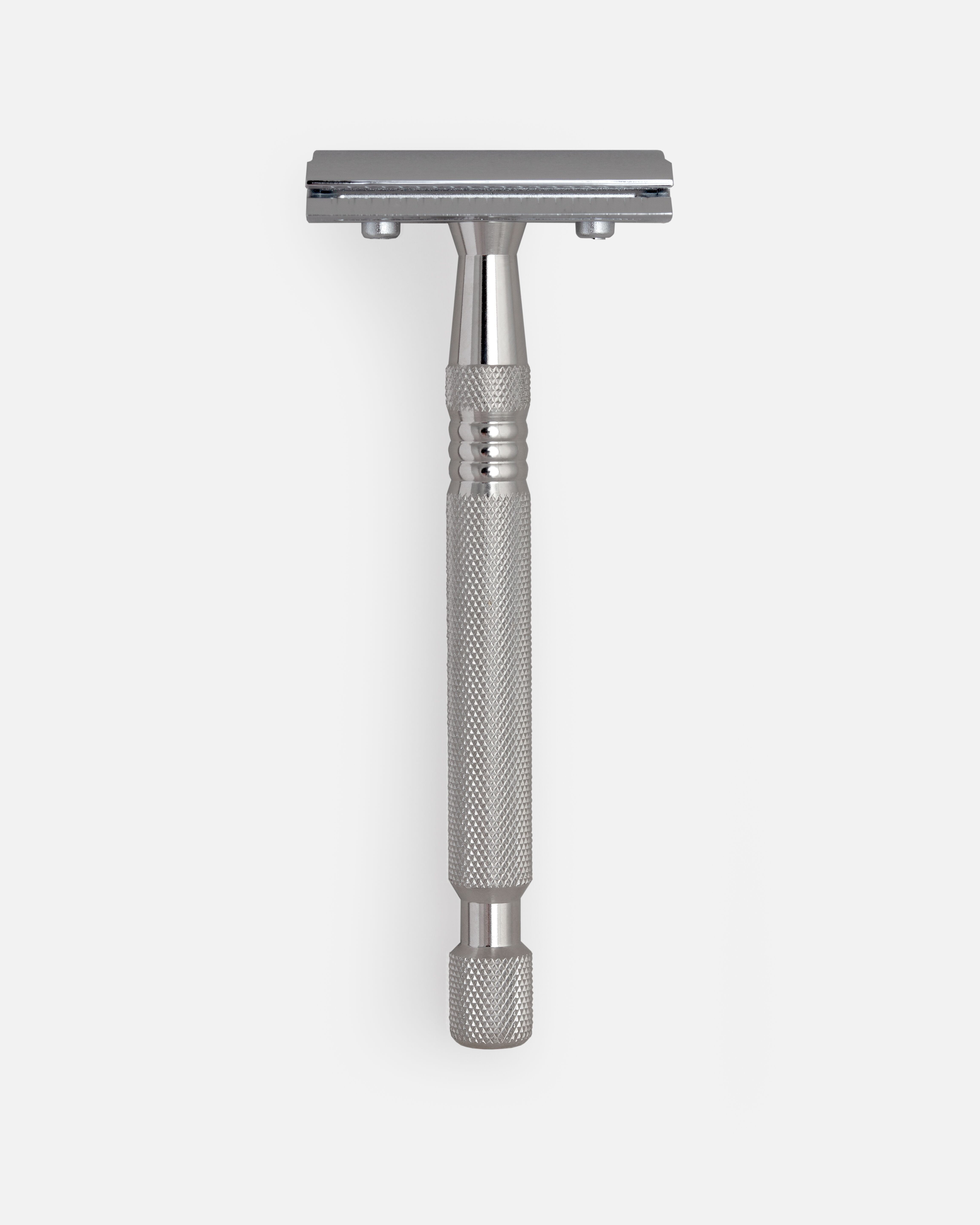 Rasoio di sicurezza G&F Timor® 1920 con manico in acciaio inox zigrinato 100 mm